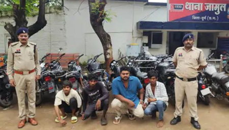 जबलपुर का बदमाश चोरी करता रहा मोटर साइकलें, अपने पांच साथियों के साथ गिरफ्तार, 17 बाइक जब्त