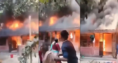 बांग्लादेश में हिंदू शिक्षक का घर जलाया, अल्पसंख्यकों की सुरक्षा पर सवाल