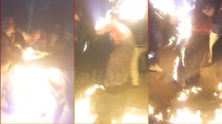 पति ने पत्नी और बुआ पर पेट्रोल डालकर लगाई आग, बुरी तरह झुलसीं