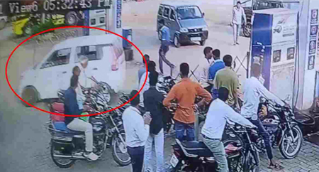 हरियाणा पुलिस के साथ MP में धोखा: पेट्रोल पंप पर चकमा देकर वाहन लेकर भागे आरोपी, वारदात CCTV में कैद