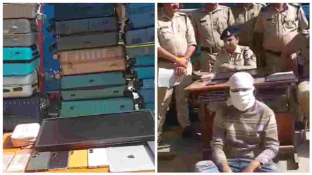 ग्वालियर में महंगे कपड़े पहनकर AC कोच में करता था चोरी; 34 बैग और 8 लाख का सामान बरामद